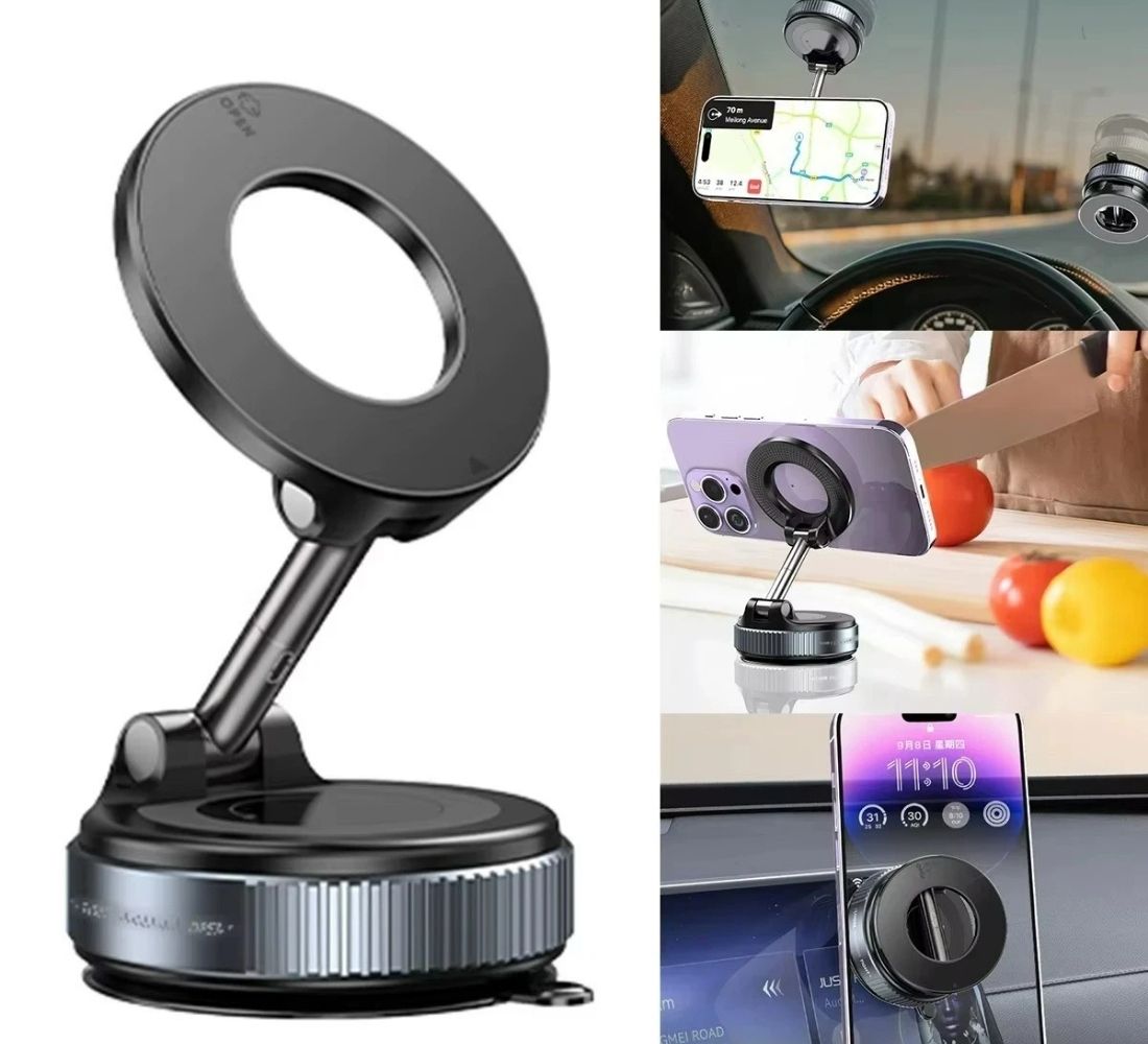 Supporto Telefono Auto Porta Cellulare Magnetico Forte Regolabile 360° Cruscotto