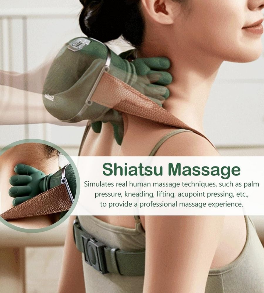 Massaggiatore Cervicale Shiatsu Bionico con Calore 4D Sollievo Dolore Collo