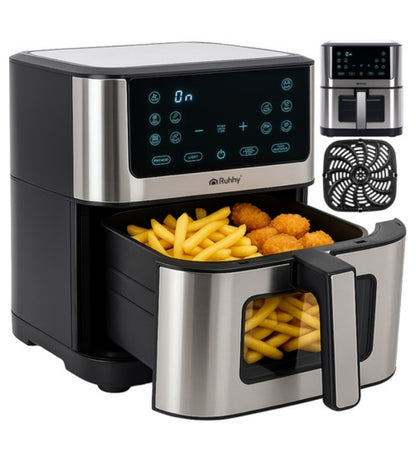 Friggitrice ad Aria Elettrica XXL 8L Comandi Touch LED Frigge Senza Olio 1800W