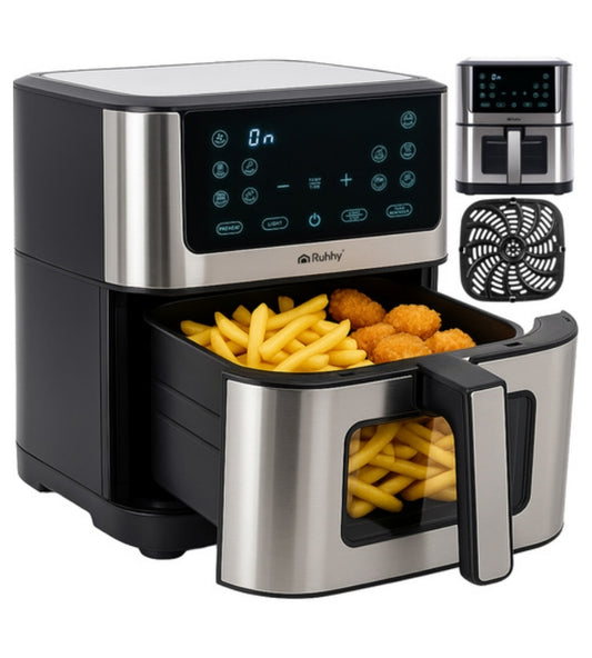 Friggitrice ad Aria Elettrica XXL 8L Comandi Touch LED Frigge Senza Olio 1800W