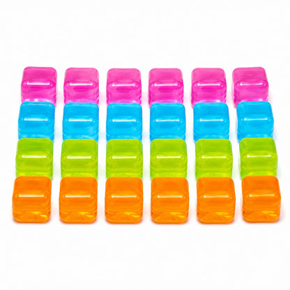 Cubetti di Ghiaccio Riutilizzabili Pack 24 Ghiacciolini Colorati Drink Bevande