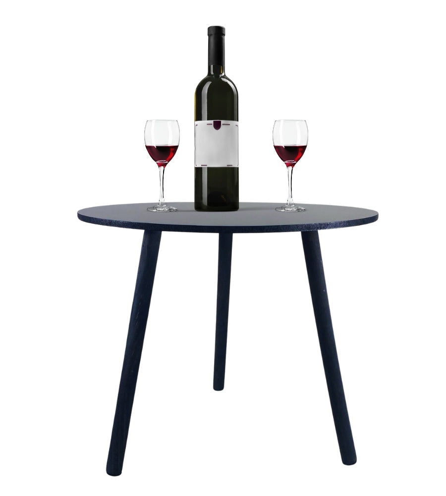 Tavolino Salotto Basso Tavolo Rotondo Soggiorno Camera Ufficio 38x38 H39 cm Nero