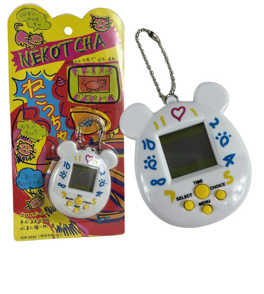 Nekotcha Tamagotchi Virtual Pet Vintage Originale JAPAN Sigillato Bianco