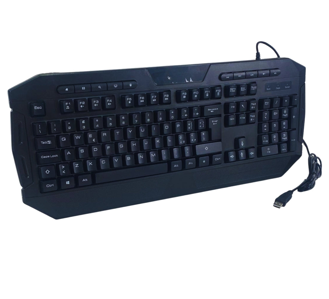 Tastiera Gaming Retroilluminata LED 7 Colori Multimediale QWERTY Italia USB