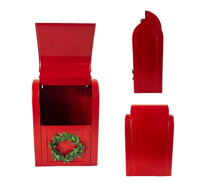 Cassetta Lettere di Babbo Natale in Metallo 25 x 15 cm Buca Postale Natalizia