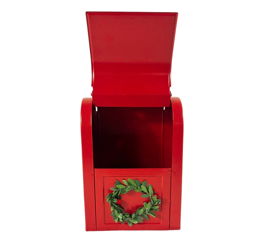 Cassetta Lettere di Babbo Natale in Metallo 25 x 15 cm Buca Postale Natalizia