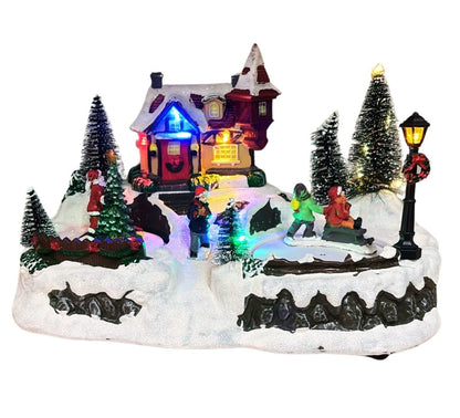 Villaggio Natalizio Casa Babbo Natale Pista Pattinaggio Movimento Luci e Musica
