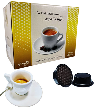 Queen Coffee 50 Capsule Caffè Compatibili A Modo mio Miscela Espresso Bar