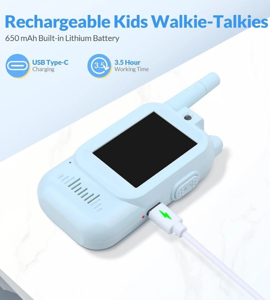 Video Walkie Talkie Ricaricabili Bambini Videochiamata Foto Effetti Vocali
