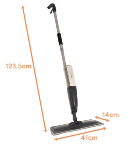 Scopa Spray Lavapavimenti con Panno Microfibra Igienizzante 2 IN 1 Lava Asciuga Fair