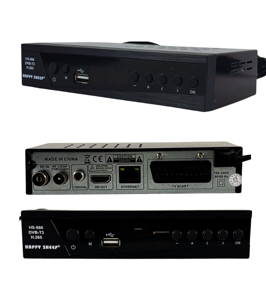 Digitale Terrestre Decoder DVB-T2 T3 H.265 HEVC 10 Full HD HDMI USB LAN Display