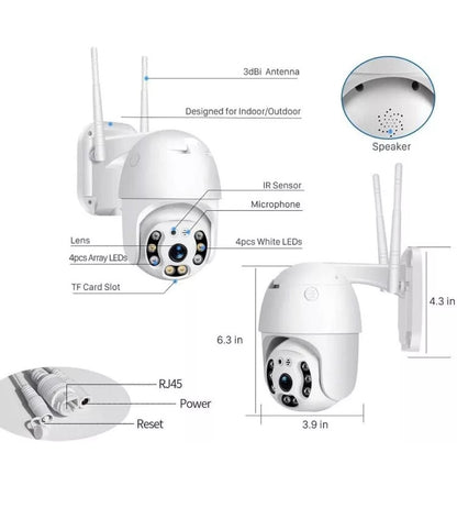 Telecamera IP Cam PTZ WiFi Esterna Motorizzata Sorveglianza Smart App Yoosee