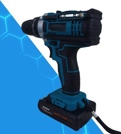 Trapano Avvitatore Percussione Doppia Batteria a Litio 21V Valigetta Accessori