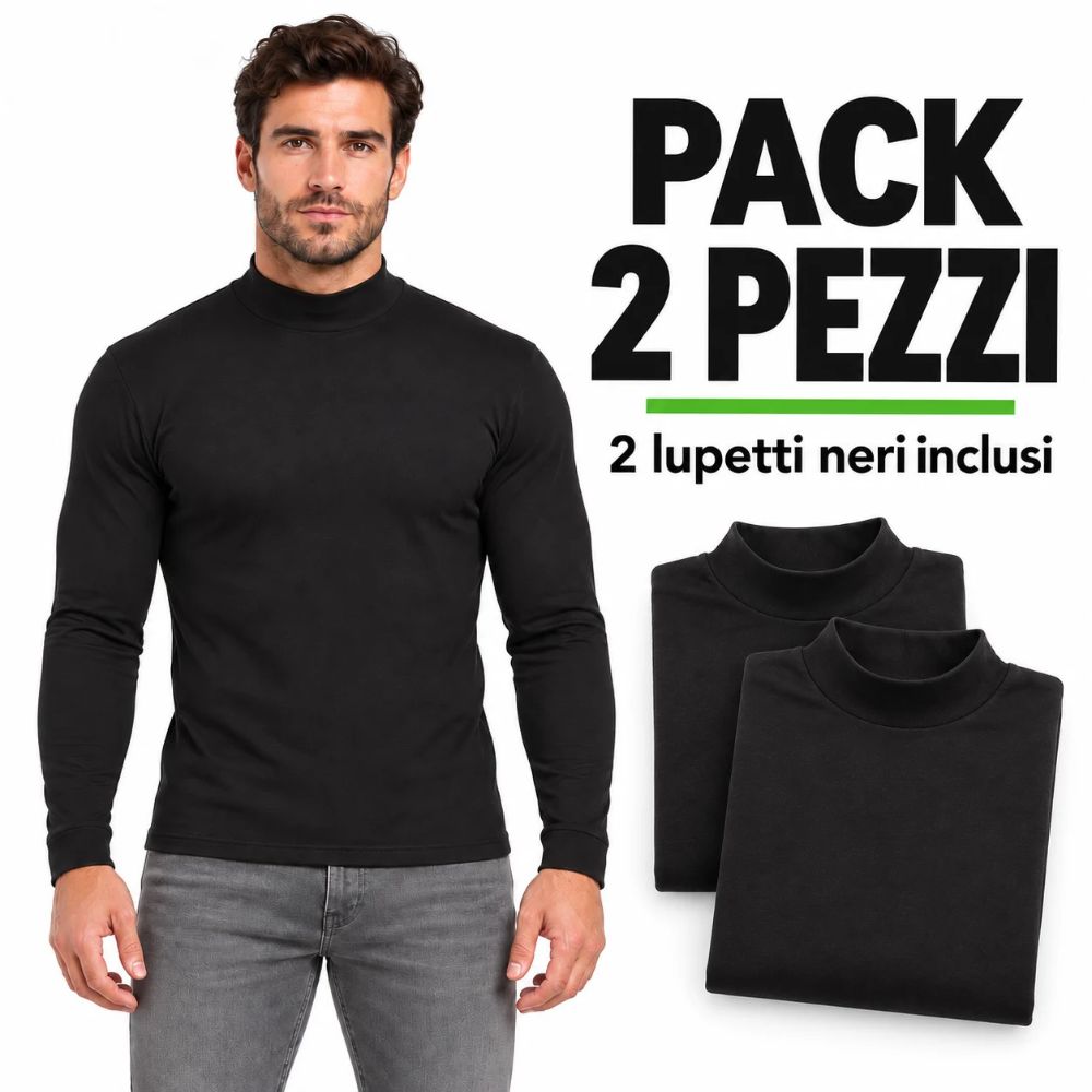 Coppia Lupetto Uomo Maglia con Manica Lunga Sottogiacca Felpato Mezzo Collo ka28