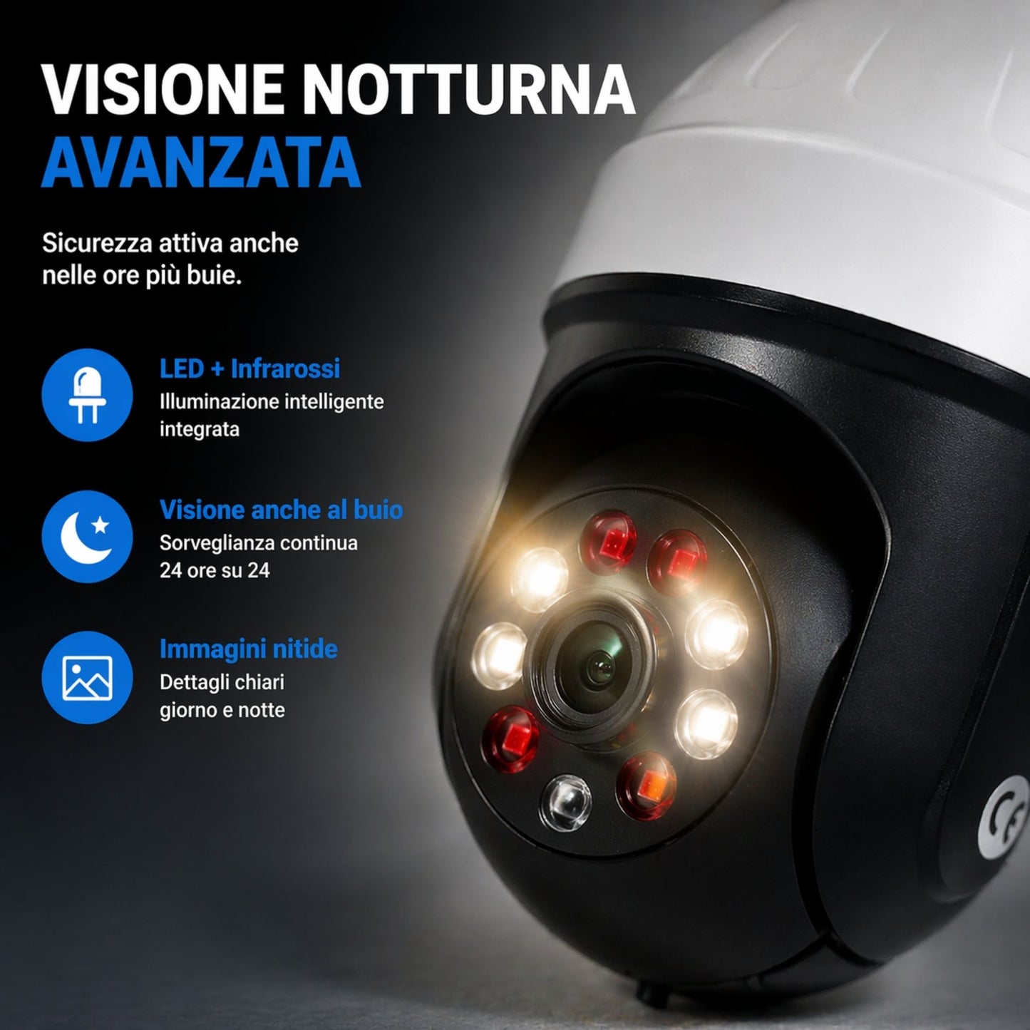 Telecamera WiFi Lampadina 360° 1080P IP Bulb Camera E27 Visione Notturna