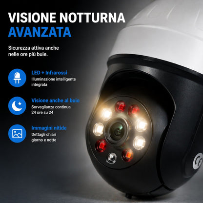 Telecamera WiFi Lampadina 360° 1080P IP Bulb Camera E27 Visione Notturna