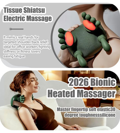 Massaggiatore Cervicale Shiatsu Bionico con Calore 4D Sollievo Dolore Collo
