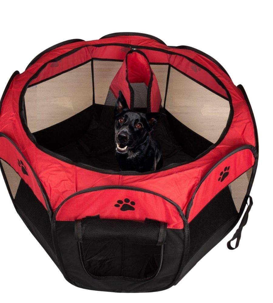 Recinto per Cani Pieghevole Portatile per Cuccioli 74x74x43cm Gabbia per Animali