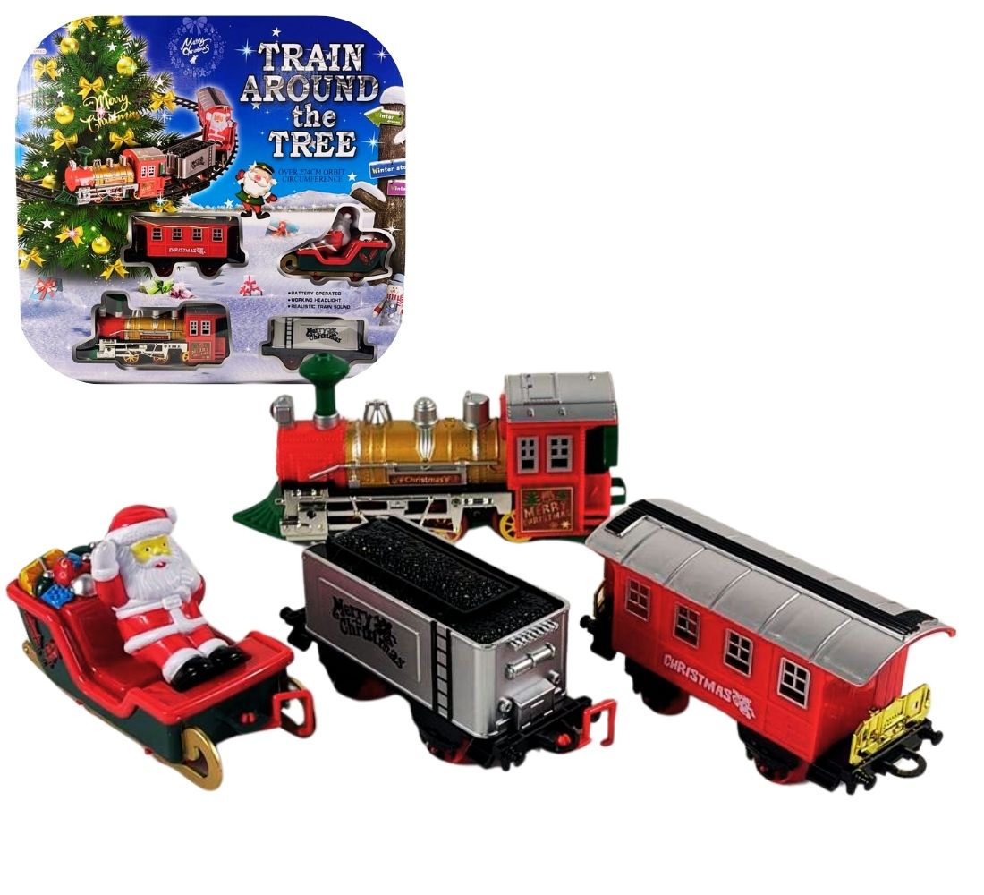 Trenino Natalizio Centrale Albero Di Natale Diametro 75 Cm 33 Pz Addobbi