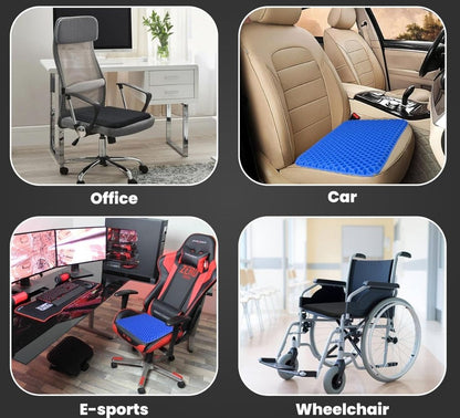 Cuscino Sedia Anti Decubito in Gel Spesso Rivestimento Antiscivolo Traspirante