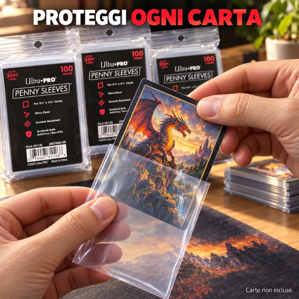 Ultra PRO Penny Sleeves 500 Bustine Protettive Carte Pokémon Magic 5x100