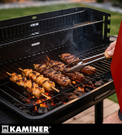 Barbecue a Carbone da Giardino con Girarrosto 93x41x86cm BBQ Grill con Accessori