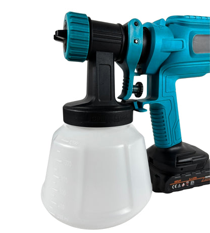 Pistola a Spruzzo Elettrica per Vernice Doppia Batteria 48V Serbatoio 1200ML