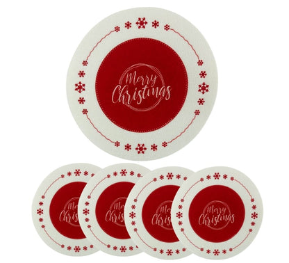 Pack 4 Sottopiatti Natalizi Buone Feste Decorazioni Tavola 30 cm Addobbi Natale