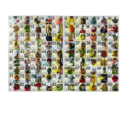Tombola Napoletana Tradizionale Set Cestino 48 Cartelle 90 Numeri in Legno