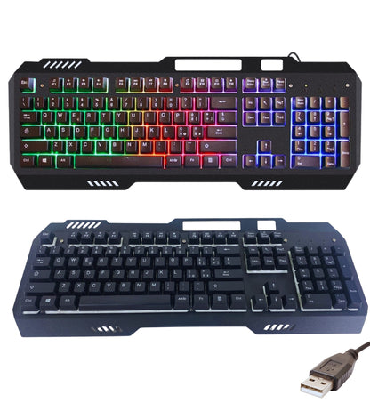 Tastiera Gaming Retroilluminata LED 7 Colori Corpo in Metallo QWERTY Italia USB