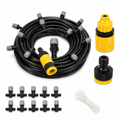 Kit Irrigazione a Goccia 10m Ugelli Nebulizzazione Raffrescante Giardino Balcone