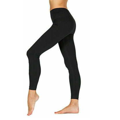 Pack 2 Leggings Donna Invernale Termico Felpato Caldi Elastico Comodo Nero
