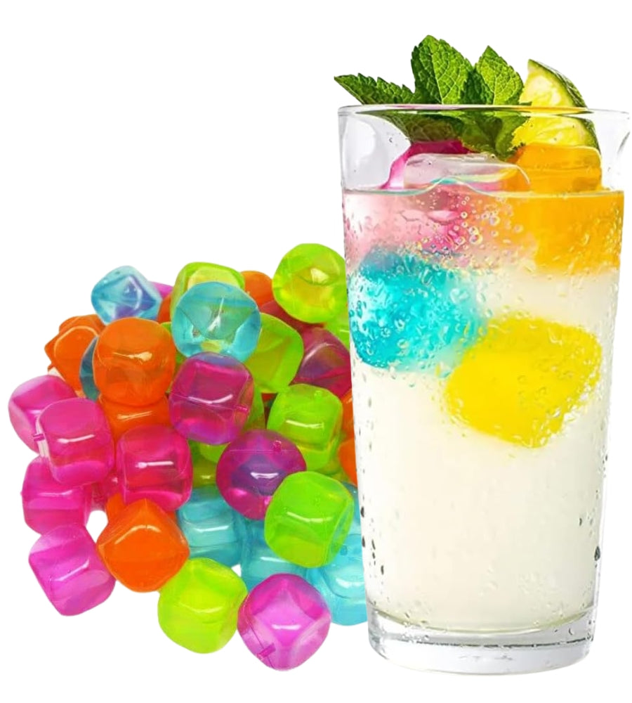 Set 36 Cubetti di Ghiaccio Riutilizzabili Colorati Atossici Per Bevande Cocktail