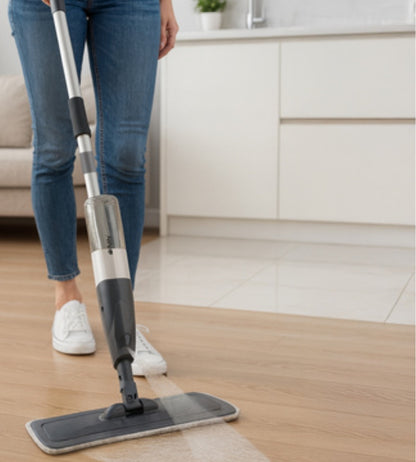 Scopa Spray Lavapavimenti con Panno Microfibra Igienizzante 2 IN 1 Lava Asciuga Fair