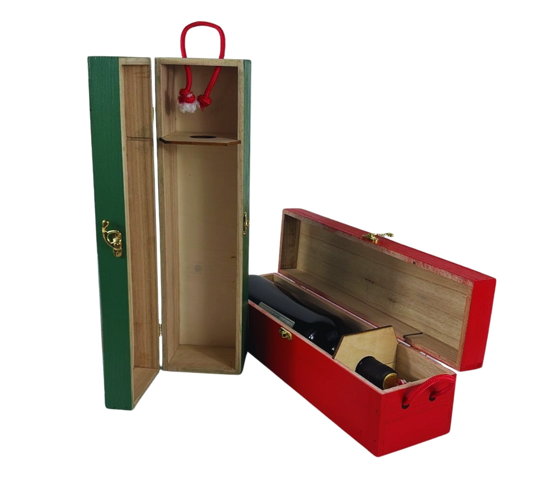 Cassetta Portabottiglie in Legno Natalizio Scatola Bottiglie Vino Decorato