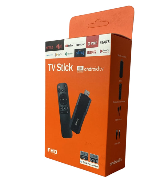 Stick TV Telecomando WiFi TV Android Box 8K ULTRA HD Ram 8GB 128GB Rom