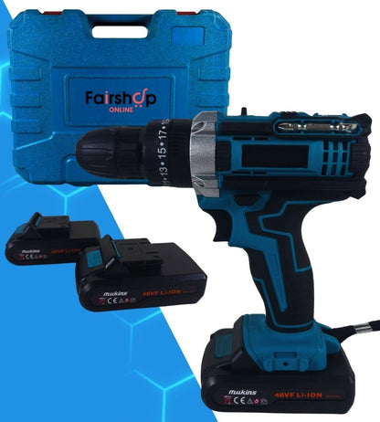 Trapano Avvitatore Percussione Doppia Batteria a Litio 21V Valigetta Accessori