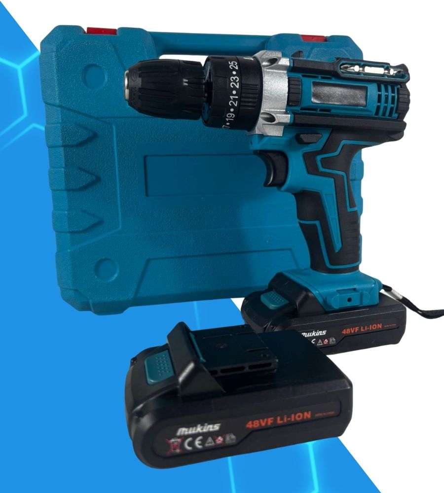 Trapano Avvitatore Percussione Doppia Batteria a Litio 21V Valigetta Accessori