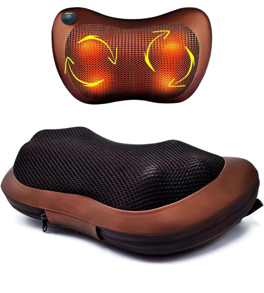 Cuscino massaggiatore Shiatsu Calore Cervicale Schiena Glutei Gambe Casa Auto