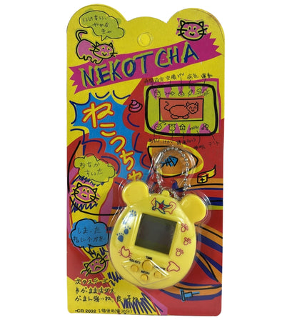 Nekotcha Tamagotchi Virtual Pet Vintage Originale JAPAN Sigillato Giallo