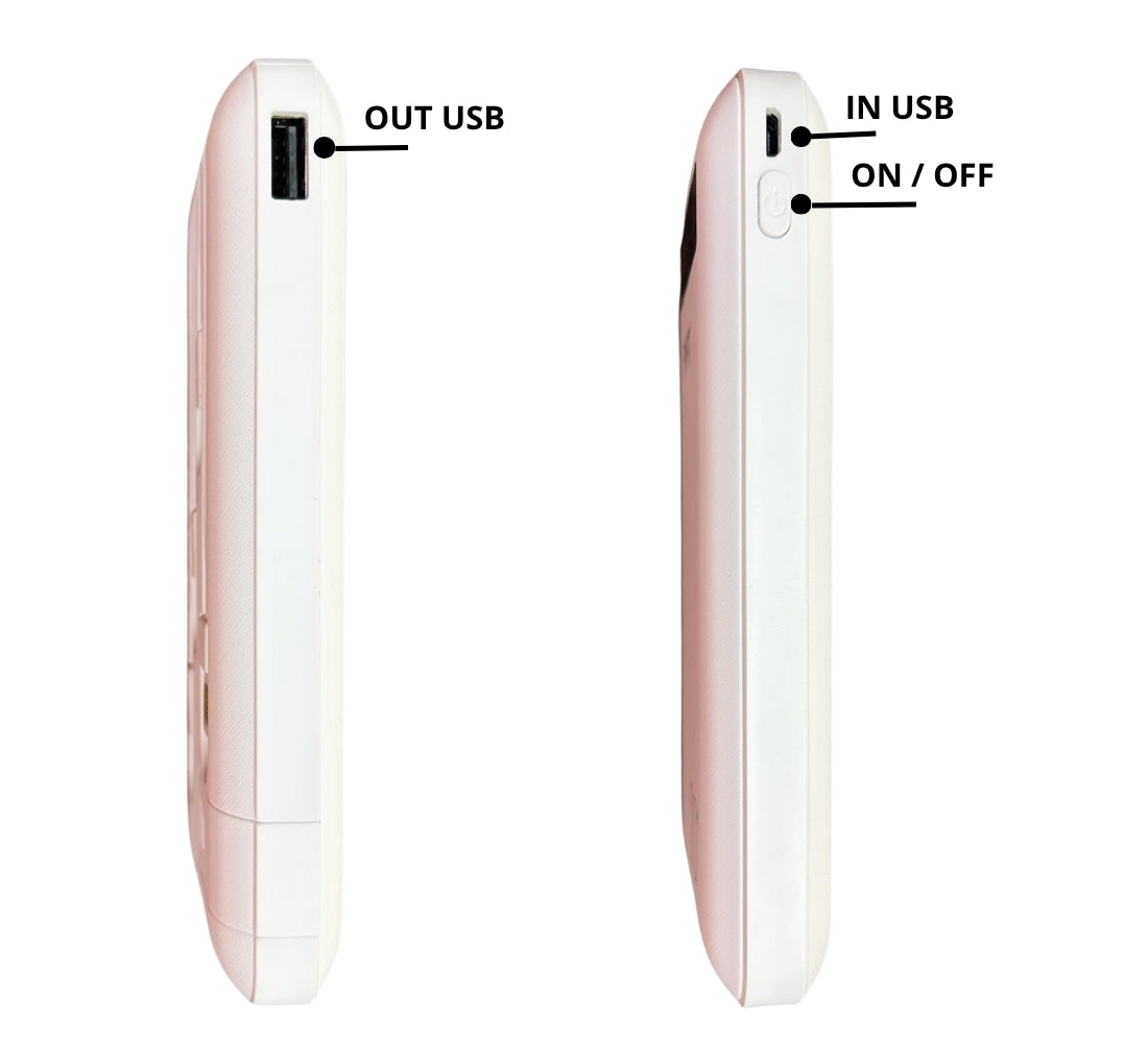 Power Bank 20000 mAh Caricabatterie Portatile Alta Velocità 4 Cavi USB Luce LED