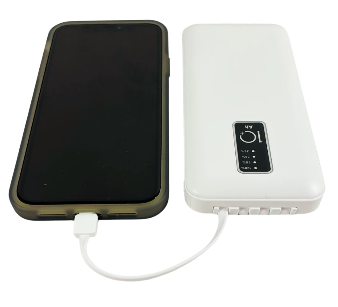 Power Bank10000 mAh Caricabatterie Portatile Ricarica Veloce 4 Cavi USB