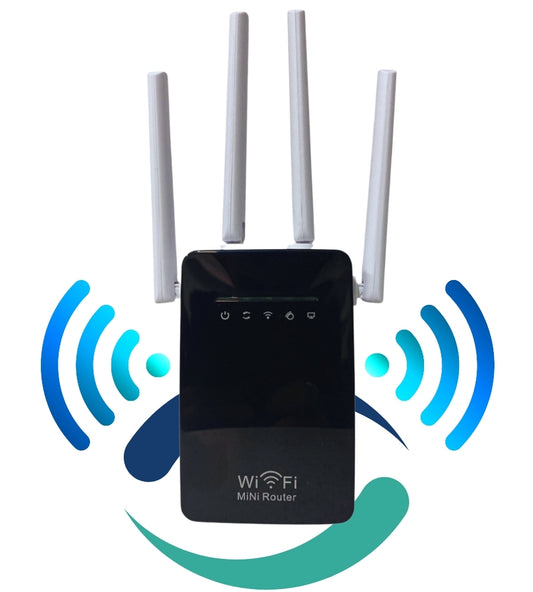 Mini Router Ripetitore Wifi 4 antenne Amplificatore Rete 300 Mps WPS LAN 2.4GHz