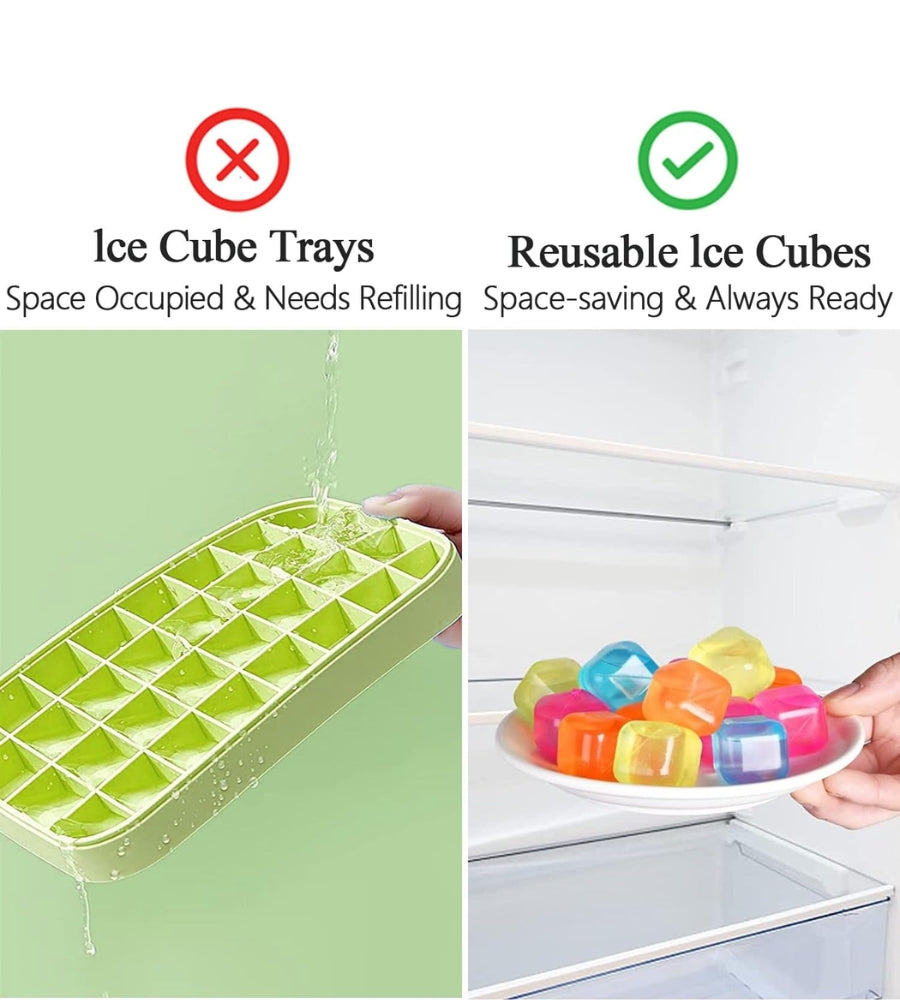 Set 36 Cubetti di Ghiaccio Riutilizzabili Colorati Atossici Per Bevande Cocktail