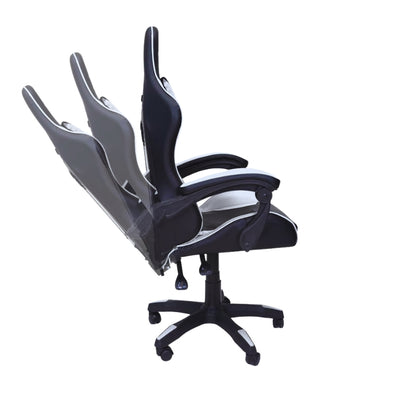 Sedia Gaming Poltrona Scrivania Ufficio Casa Reclinabile Cuscino Lombare Bianco