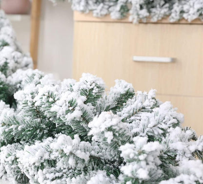 Ghirlanda Natalizia 200 Rami Innevata Decorare Addobbare Porta Camino Scala 270 cm