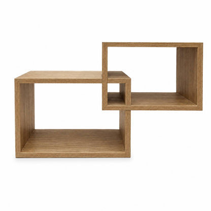 Set 2 Mensole Rettangolari da Parete in Legno Arredo Casa 2 Misure Chiaro
