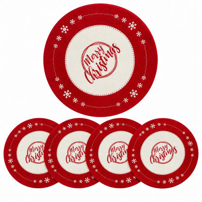 Pack 4 Sottopiatti Natalizi Buone Feste Decorazioni Tavola 30 cm Addobbi Natale