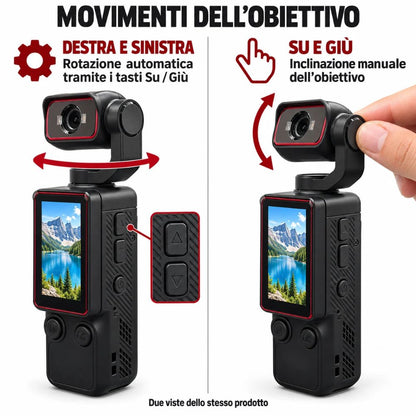 Videocamera Portatile Vlogging WiFi 1080P Foto Audio Schermo Orientabile