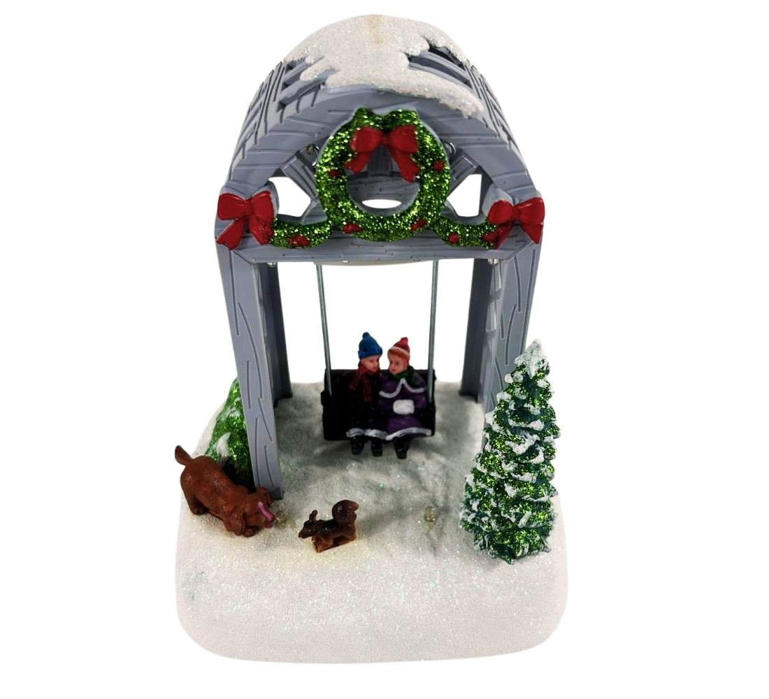 Altalena Giostrina per Paesaggio Natalizio Luci LED Decorazioni Natale